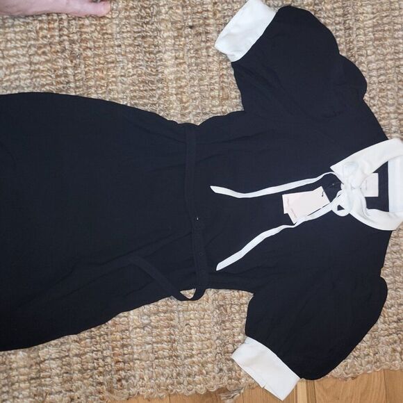 New Cinq à Sept Isabelle Short black Dress Ivory Collar & Tieneck Sz 10 MSRP 465 - Picture 15 of 15